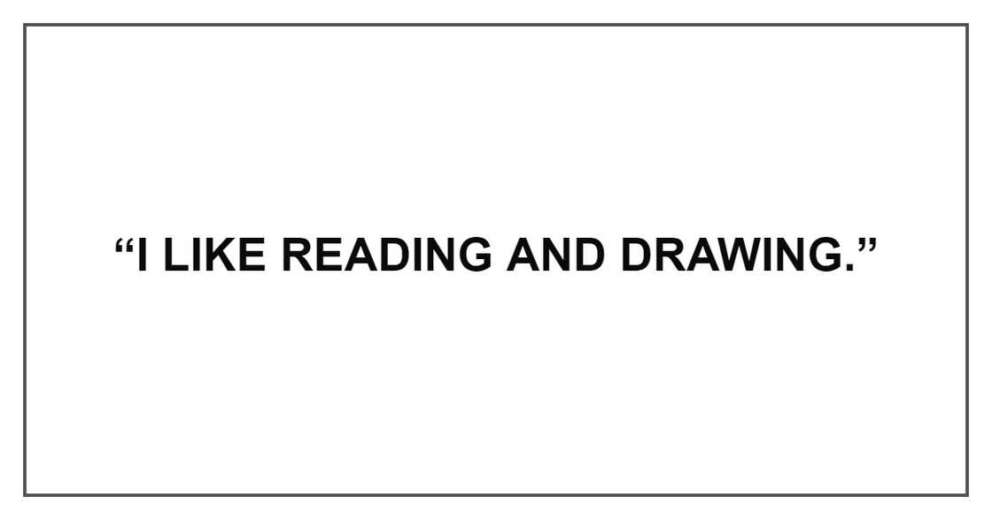 I LIKE READING AND DRAWING I LIKE READING AND DRAWING