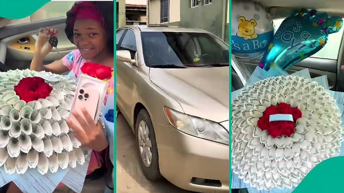Nigerian man surprises wife with push gifts after giving birth to boy