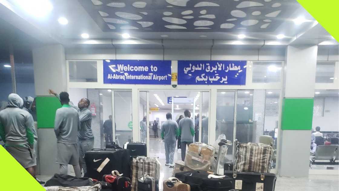 Super Eagles players and staff were left stranded at Al Abraq International Airport by Libyan authorities. Super Eagles players and staff were left stranded at Al Abraq International Airport by Libyan authorities.