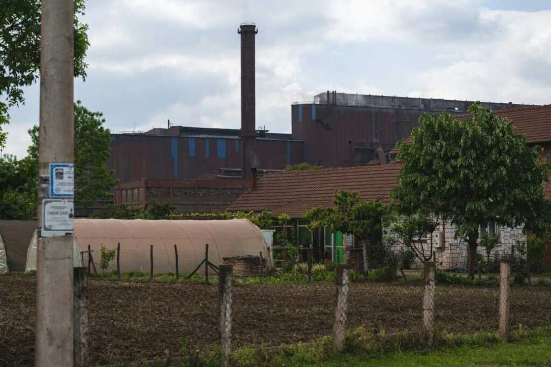 Red dust covers buildings around the Serbia steel plant owned by Chinese company HBIS