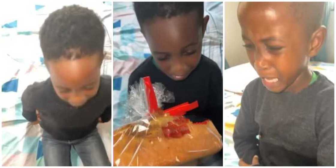 I want a baby sister: Little boy tearfully demands from mum as he rejects her cake gift, video sparks reactions I want a baby sister: Little boy tearfully demands from mum as he rejects her cake gift, video sparks reactions