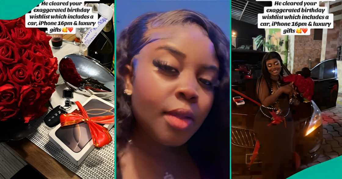 Pretty Lady Gets iPhone 16 Pro Max and New Car From Her Man As Birthday Gifts, Flaunts Them