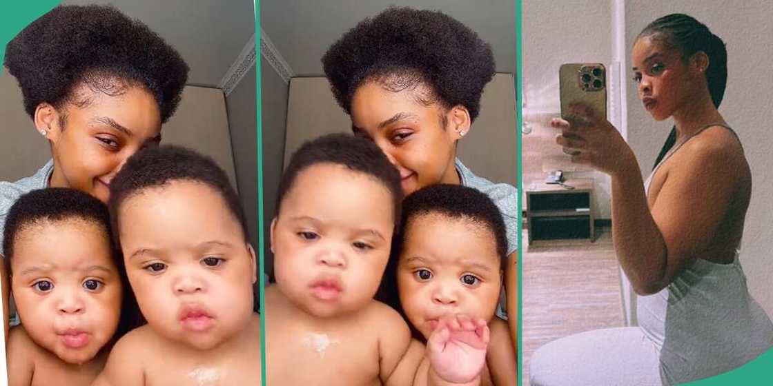 The mother said her babies are seven months old. The mother said her babies are seven months old.