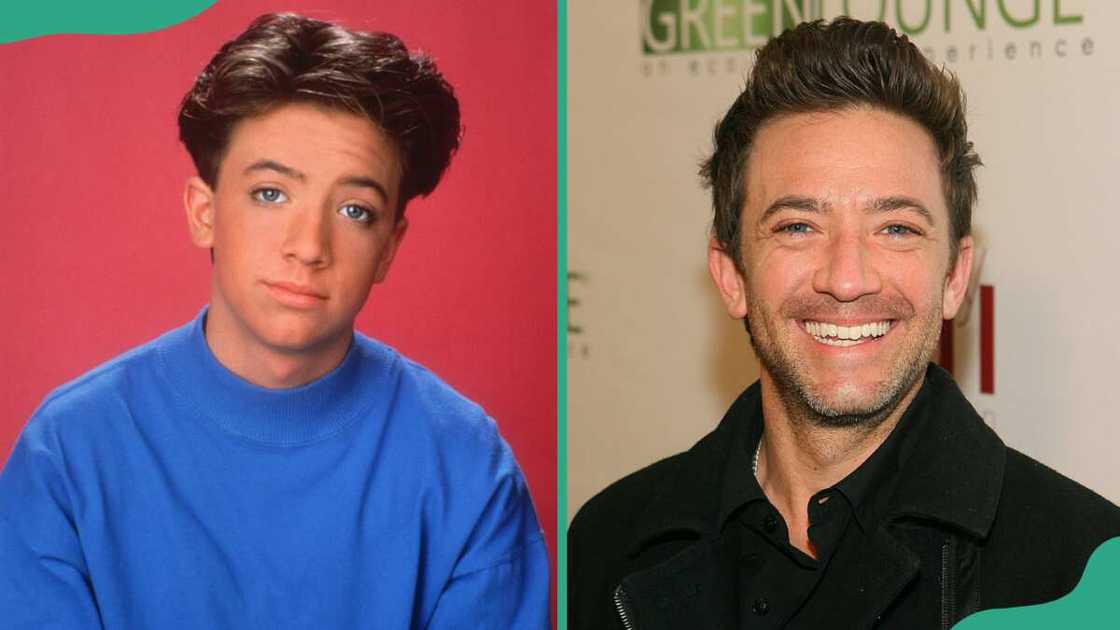 David Faustino in the 90s (L). The actor arrives at Green Lounge Eco Luxury Experience Earth Day Awards (R)