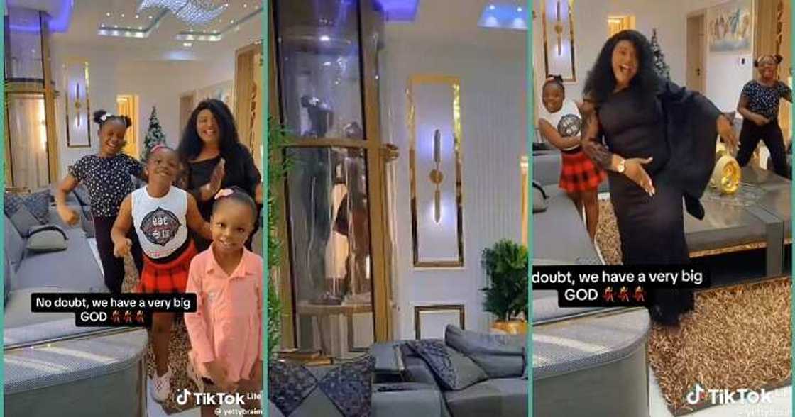 Rich kids come down from elevator, dance with mum in video Rich kids come down from elevator, dance with mum in video