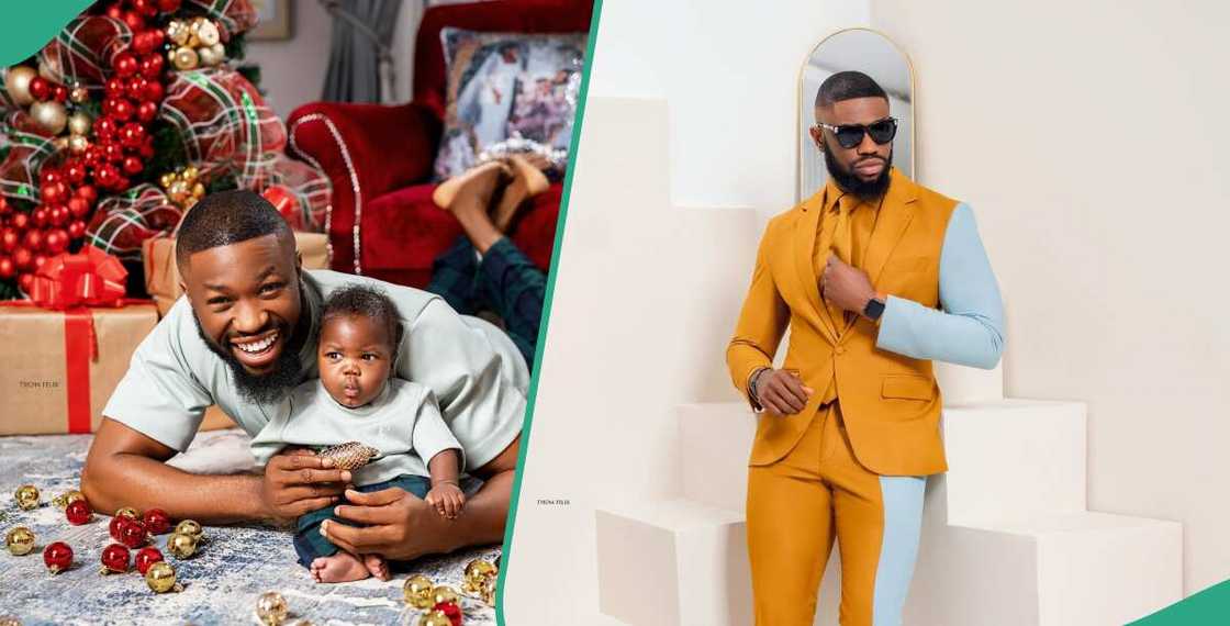 Stan Nze and son slay in similar attires Stan Nze and son slay in similar attires