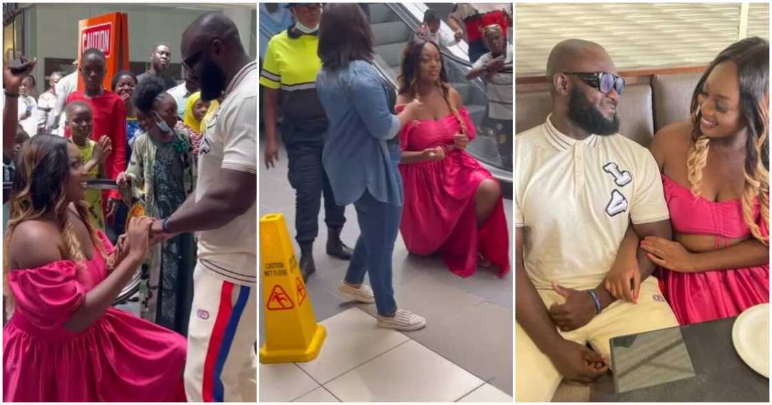 Lady proposes to her man, mall, Nigerian lady proposes to boyfriend Lady proposes to her man, mall, Nigerian lady proposes to boyfriend
