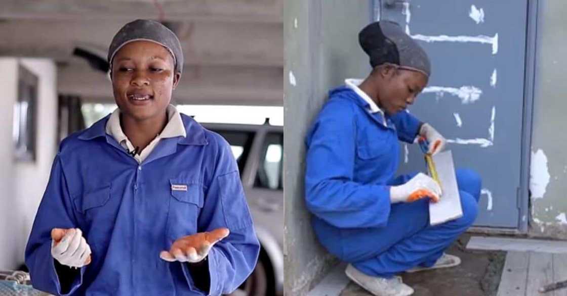 Meet Ghanaian lady who aspired to be a lawyer but is now an expert in laying tiles Meet Ghanaian lady who aspired to be a lawyer but is now an expert in laying tiles