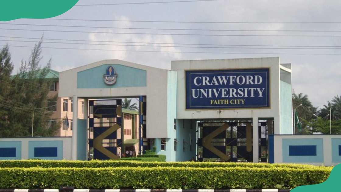 Crawford University main entrance gate. Crawford University main entrance gate.