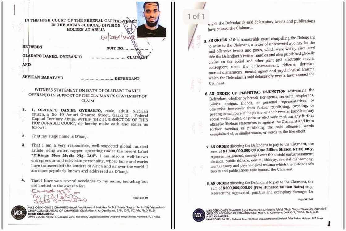 Breaking: Dbanj sues Seyitan Babatayo for N1.5 billion