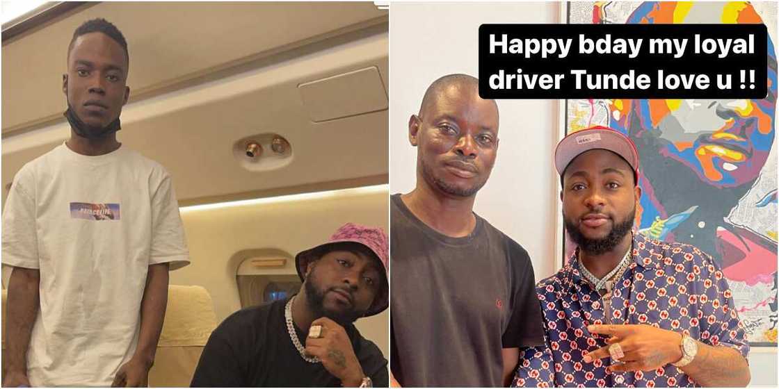 Davido, his driver, a DMW member Davido, his driver, a DMW member