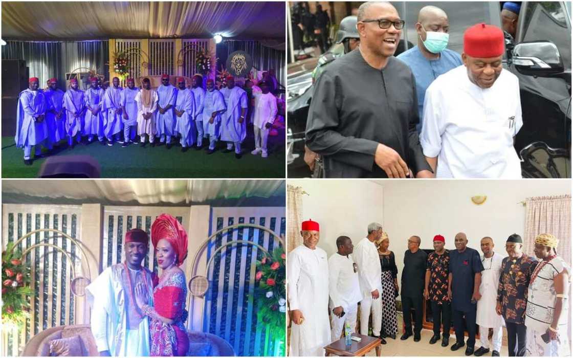 Hotuna: Tsohon gwamna kuma dan takarar shugaban kasa ya aurar da diya Hotuna: Tsohon gwamna kuma dan takarar shugaban kasa ya aurar da diya