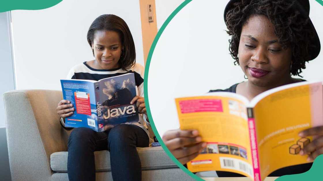 Female students reading Female students reading