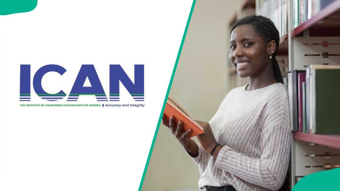 CIM's logo and a student in the library CIM's logo and a student in the library