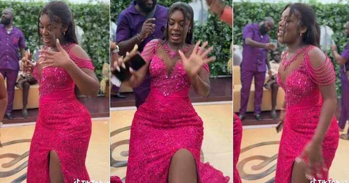 Lady dances sweetly at wedding