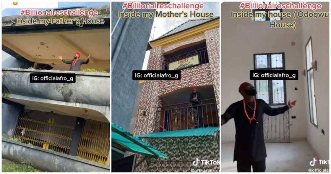 Nigerian flaunts his house, Nigerian man flaunts all his family houses, billionaires challenge Nigerian flaunts his house, Nigerian man flaunts all his family houses, billionaires challenge