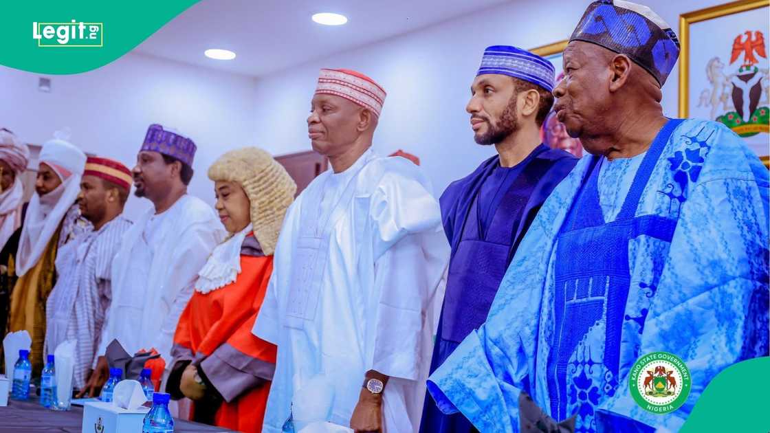 Close-up of Governor Abba Yusuf and Murtala Garo at official ceremony amid political realignment in Kano