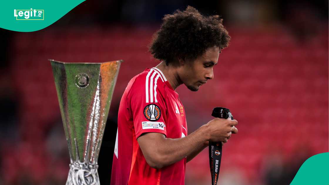 Joshua Zirkzee, Manchester United, Tottenham Hotspur, Estadio de San Mames, Bilbao, UEFA Europa League. Joshua Zirkzee, Manchester United, Tottenham Hotspur, Estadio de San Mames, Bilbao, UEFA Europa League.