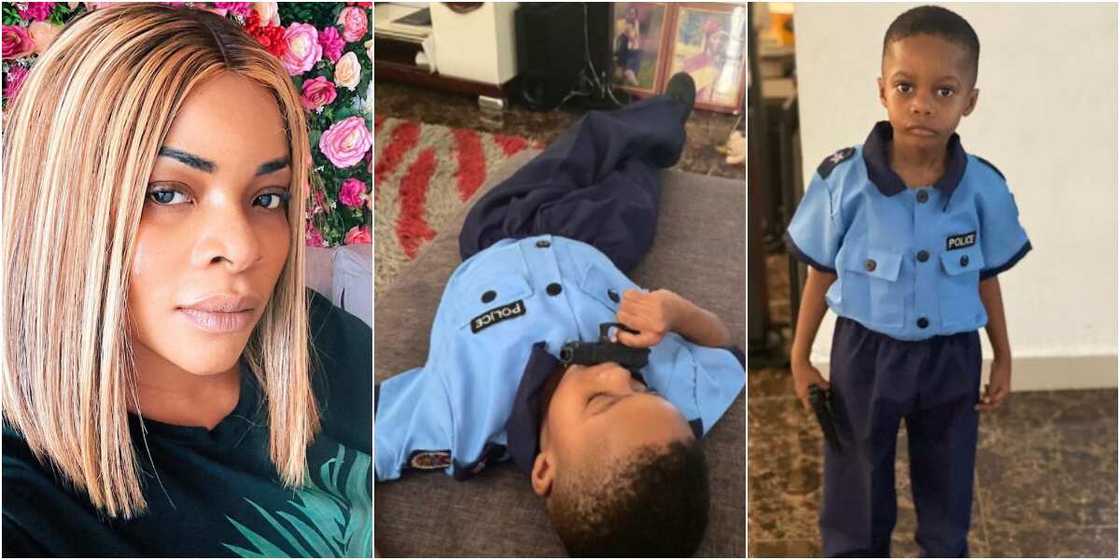 Laura Ikeji and her son Laura Ikeji and her son