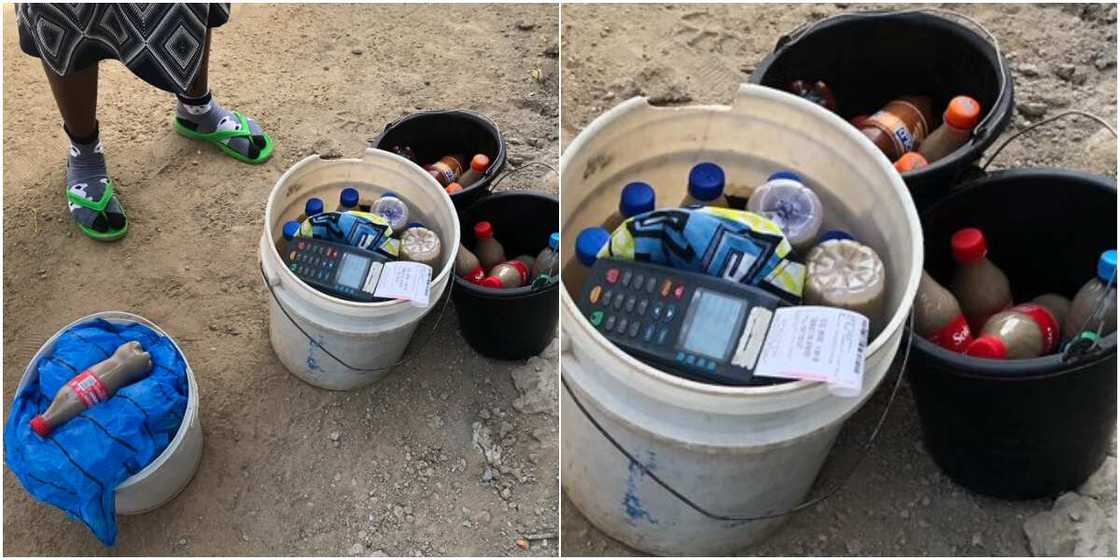 Kunu hawker embraces cashless policy as she uses POS for transaction, many react Kunu hawker embraces cashless policy as she uses POS for transaction, many react