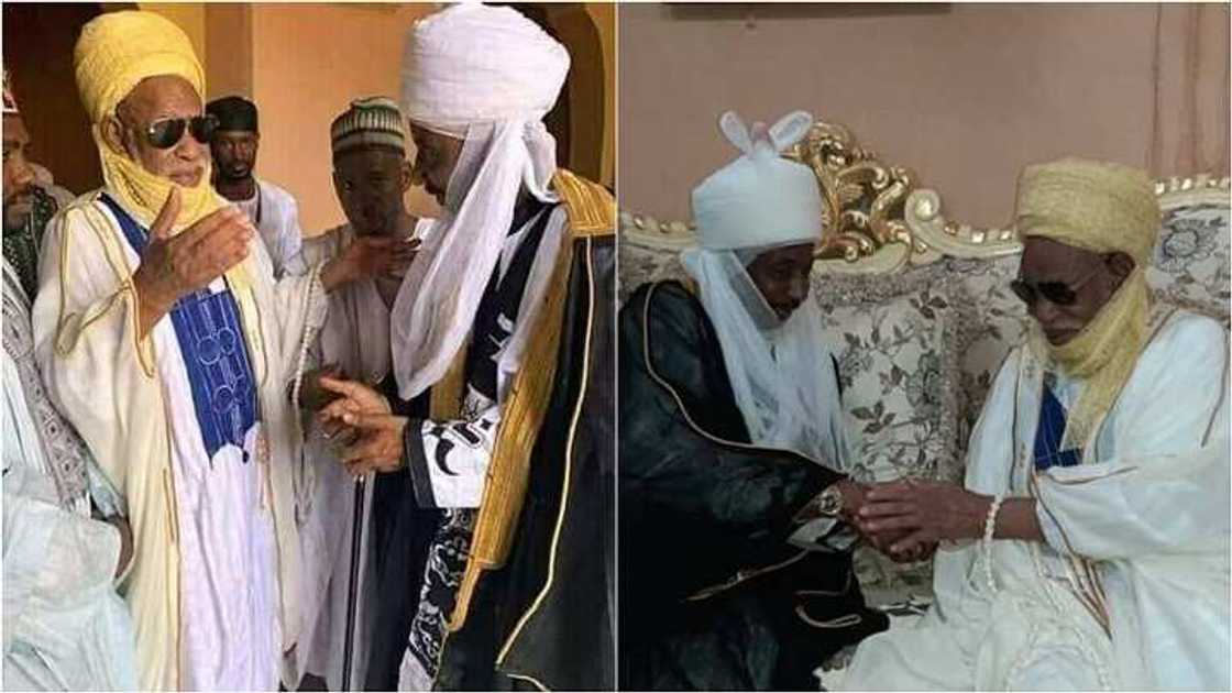 Ana tare: Shehi Dahiru Usman Bauchi ya goga gemu da gemu da Sarkin Kano (Hotuna) Ana tare: Shehi Dahiru Usman Bauchi ya goga gemu da gemu da Sarkin Kano (Hotuna)