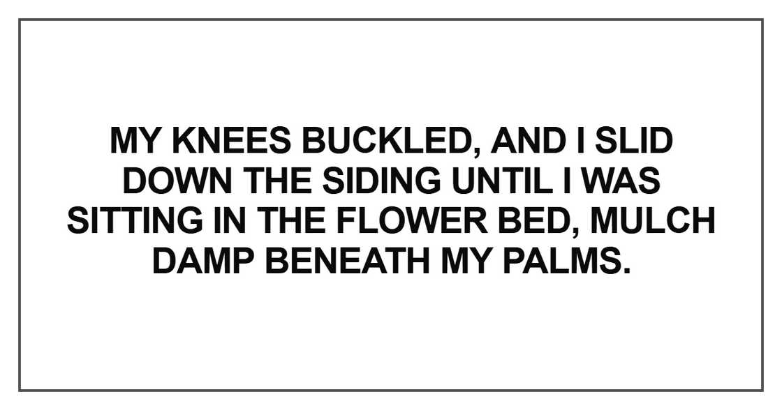My knees buckled, and I slid down