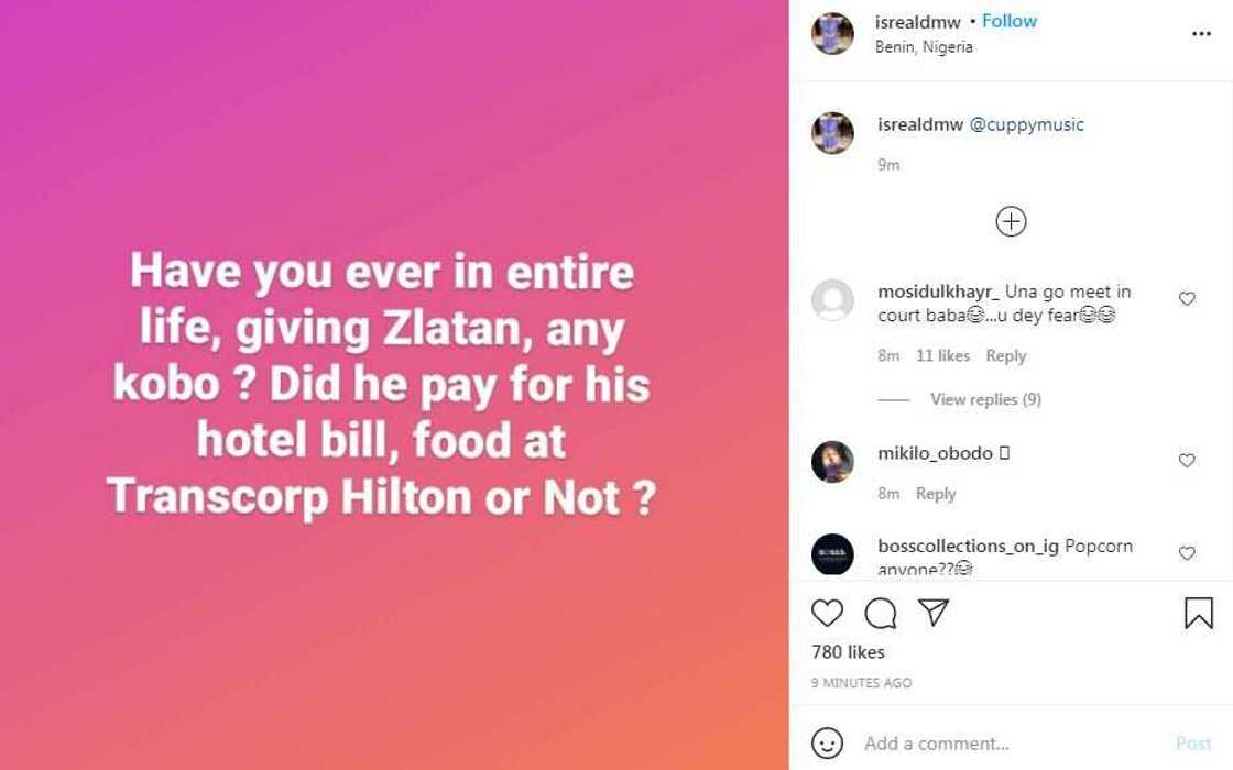 Davido’s PA Isreal challenges DJ Cuppy, asks if she has ever paid Zlatan Ibile Davido’s PA Isreal challenges DJ Cuppy, asks if she has ever paid Zlatan Ibile