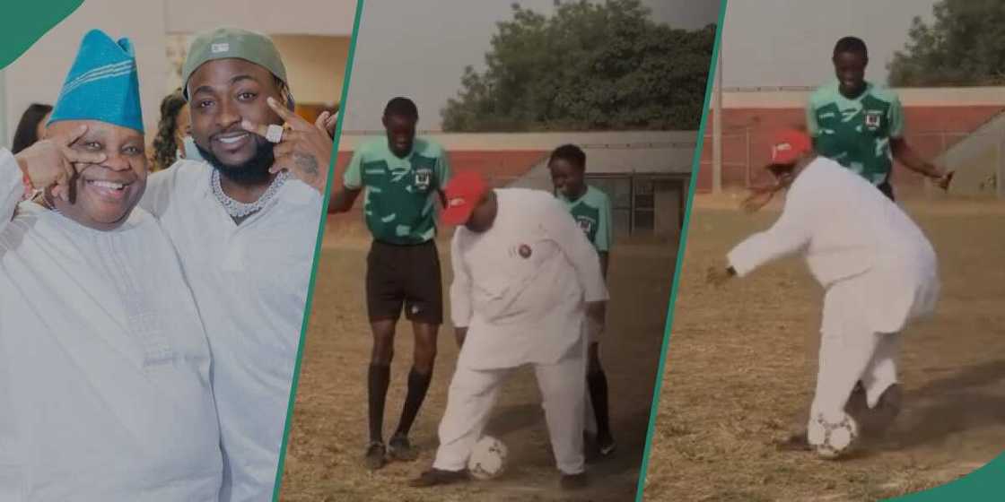 Davido's uncle at a stadium in Osogbo.