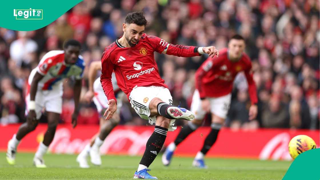 Portugal, Bruno Fernandes, Manchester United, Crystal Palace, Old Trafford, Football. Portugal, Bruno Fernandes, Manchester United, Crystal Palace, Old Trafford, Football.