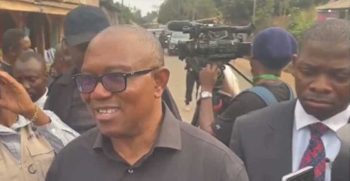 Peter Obi speaks on election day.