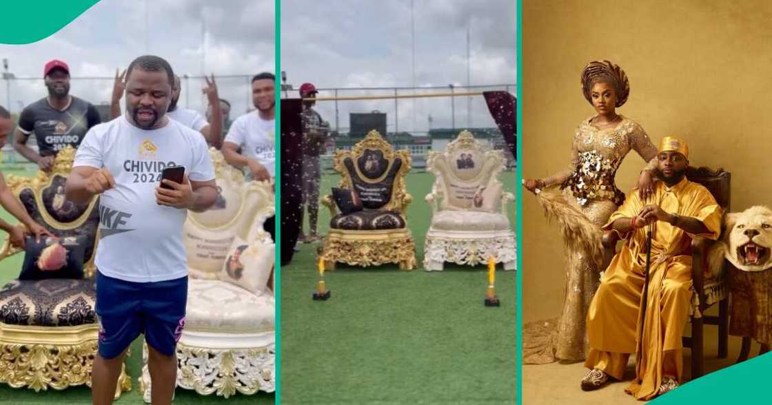 Furniture makers honour Davido and Chioma. Furniture makers honour Davido and Chioma.