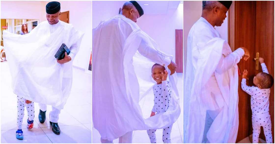 Professor Yemi Osinbajo plays with grandchild Professor Yemi Osinbajo plays with grandchild