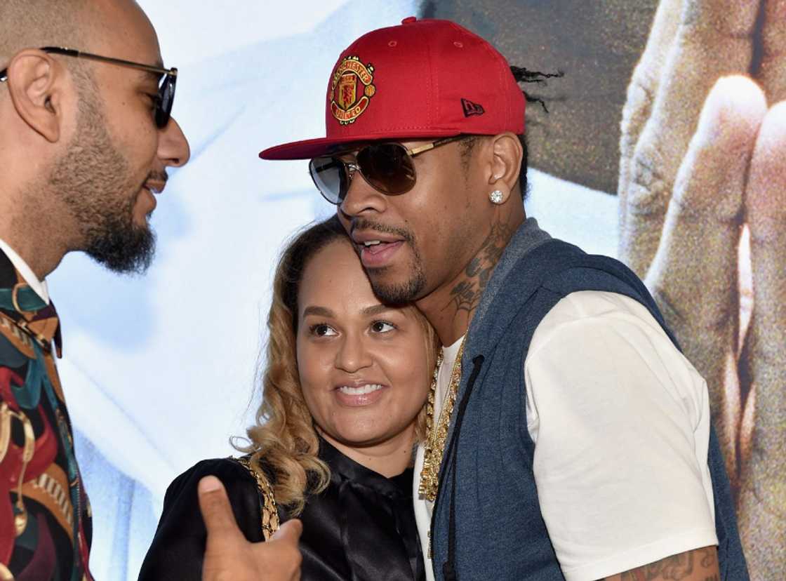 Swizz Beatz, Tawanna Turner and Allen Iverson at Reebok FitHub Union in 2016