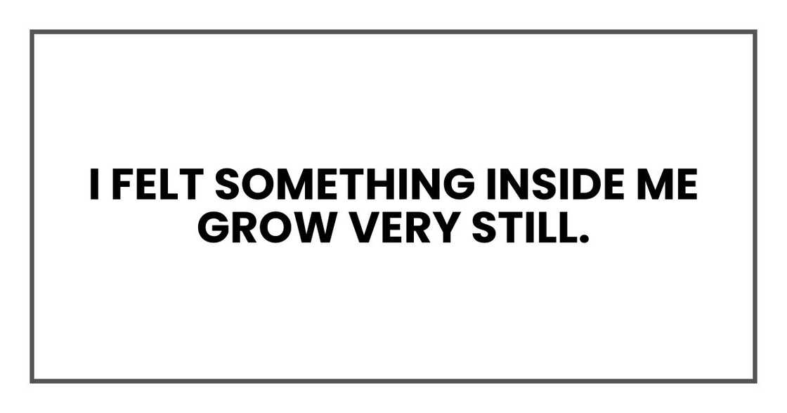 I felt something inside me grow very still.
