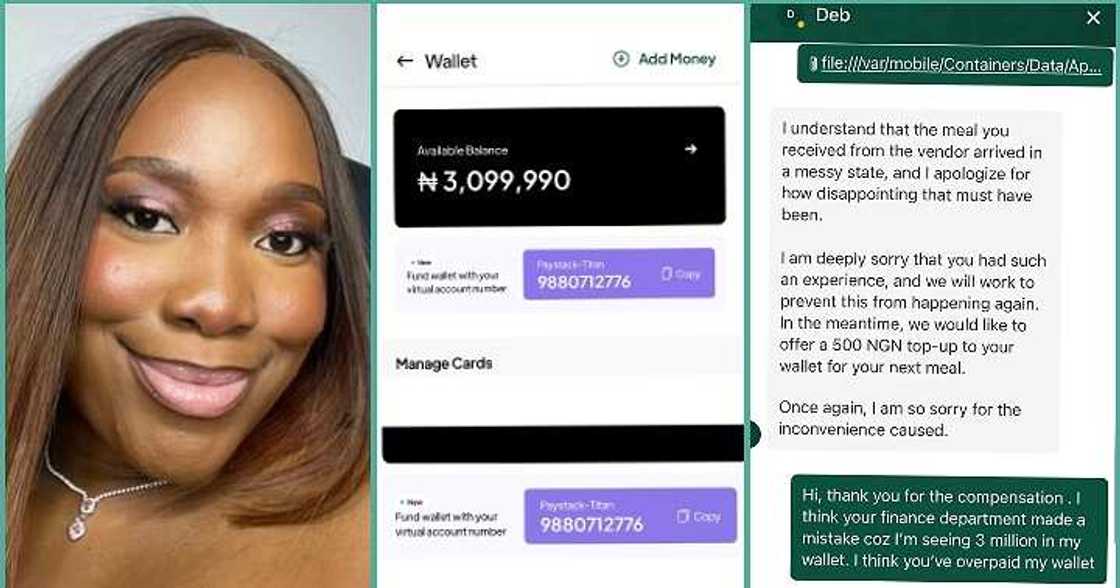 Lady leaks chats as she mistakenly receives N3 million from food company Lady leaks chats as she mistakenly receives N3 million from food company