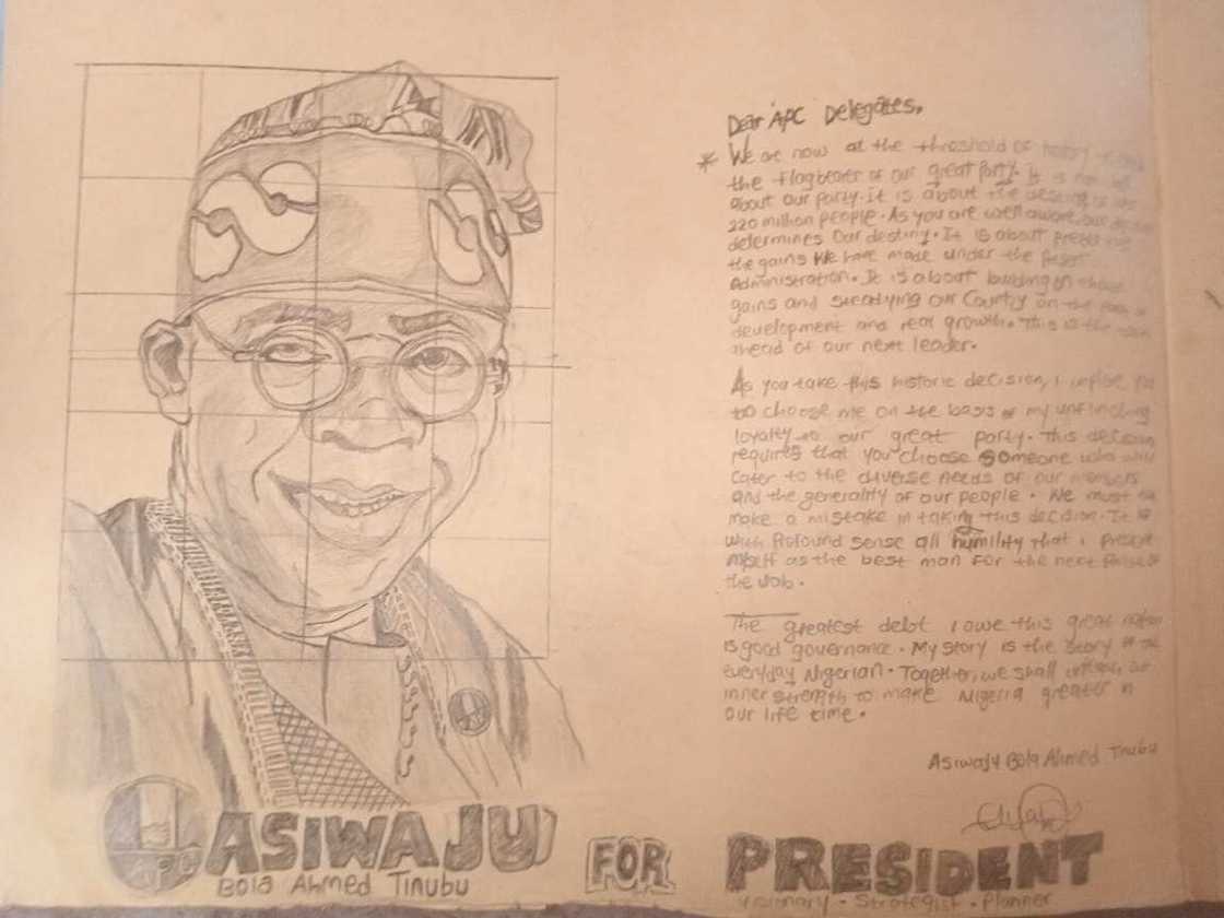 Tinubu Portrait/APC Presidential Candidate/SS1 Student Tinubu Portrait/APC Presidential Candidate/SS1 Student