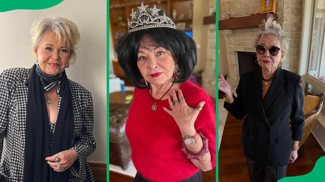 Roseanne Barr posing for photos