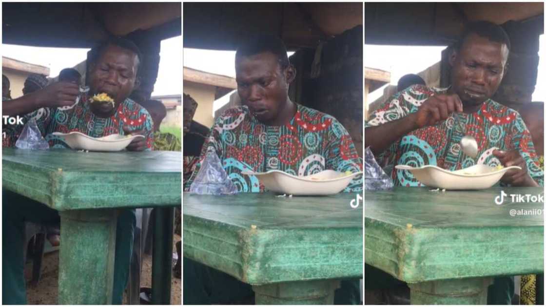 Party food in Nigeria/Man ate salad.