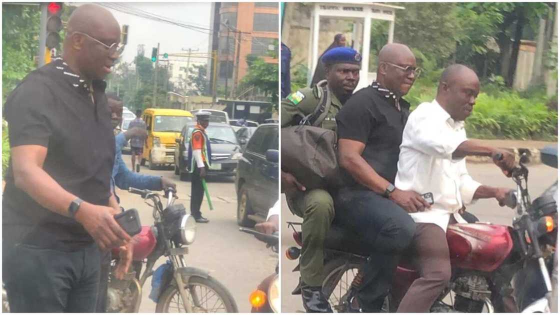 Ayo Fayose: Popular Former Governor Takes Okada to Avoid Missing Flight in Lagos Ayo Fayose: Popular Former Governor Takes Okada to Avoid Missing Flight in Lagos