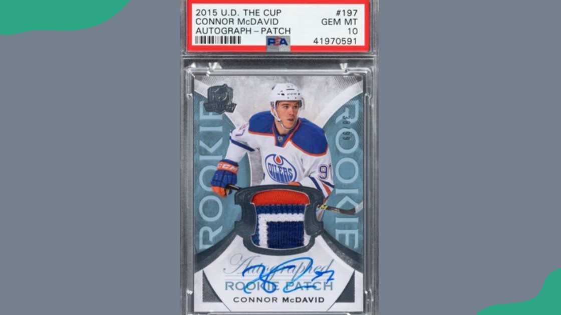 2015 Upper Deck The Cup Connor McDavid (Rookie Autograph Patch-Level 2) 2015 Upper Deck The Cup Connor McDavid (Rookie Autograph Patch-Level 2)
