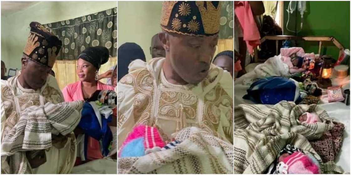 Oluwo visits Quadruplets born on 21st of June, his 54th birthday Oluwo visits Quadruplets born on 21st of June, his 54th birthday