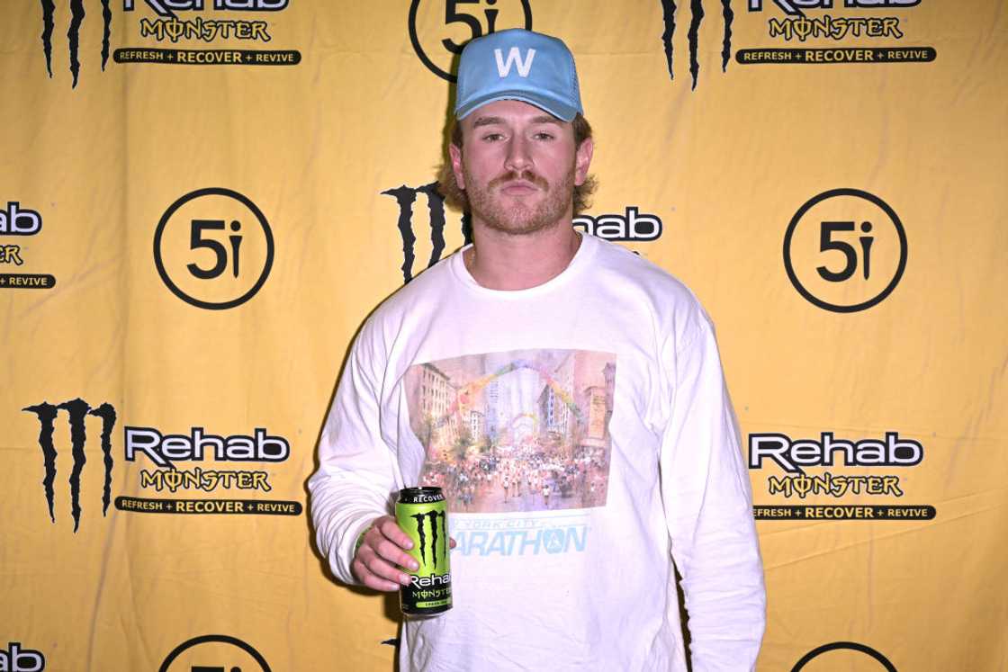 West Wilson poses with a can of Monster energy drink West Wilson poses with a can of Monster energy drink