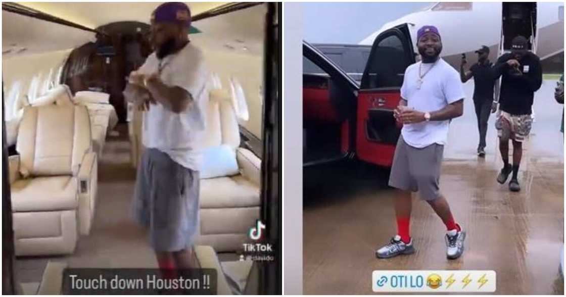 Nigerian singer Davido lands in Houston