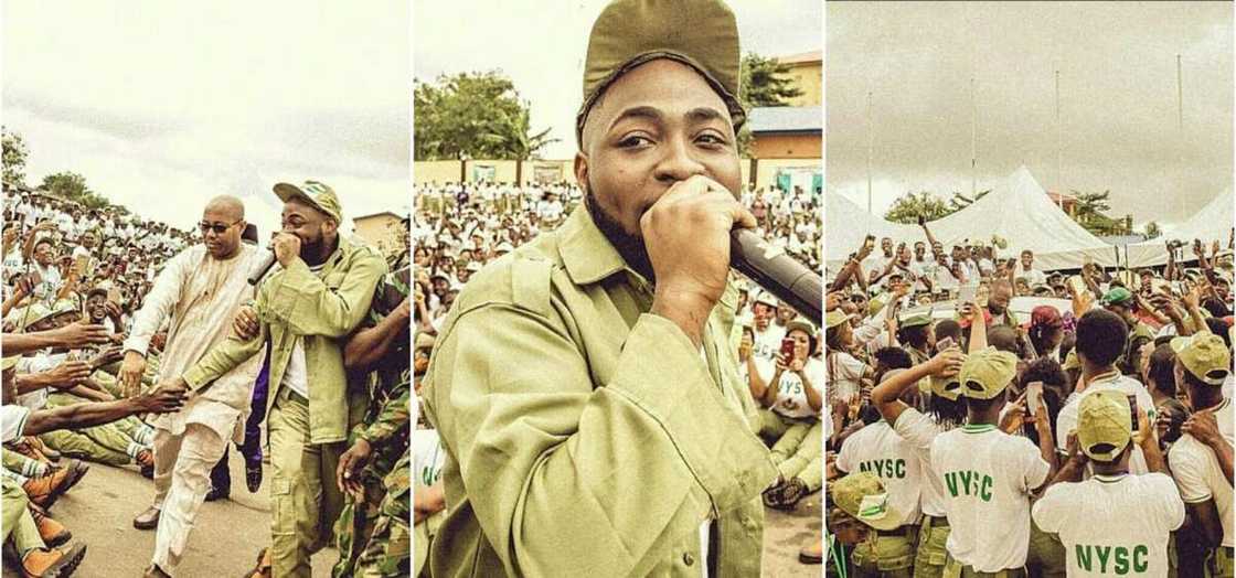 Davido at orientation camp in Lagos