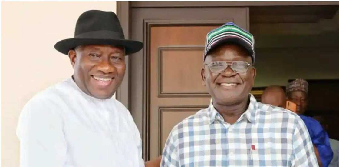 Da duminsa: Gwamna Ortom ya yi ganawar sirri da Goodluck Jonathan a Abuja Da duminsa: Gwamna Ortom ya yi ganawar sirri da Goodluck Jonathan a Abuja