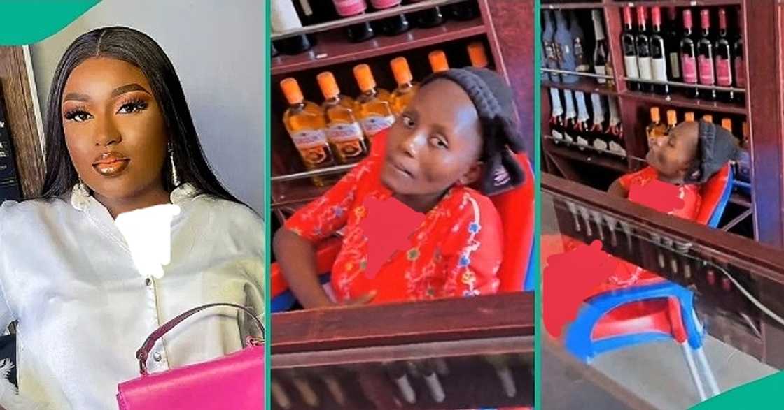 Businesswoman sees sales girl sleeping on duty Businesswoman sees sales girl sleeping on duty