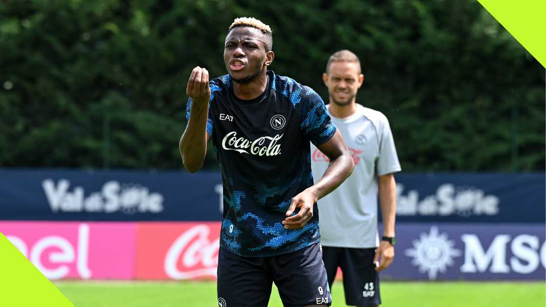 Victor Osimhen during Napoli's training