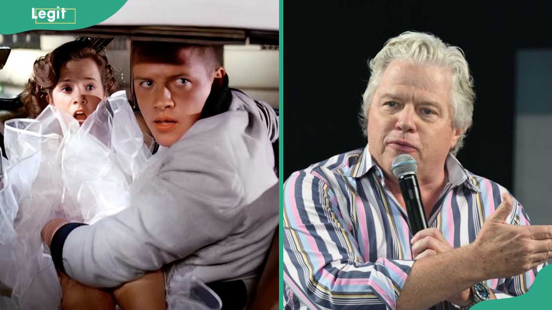 Thomas F. Wilson as Biff Tannen (L) and at the Osaka Comic Con 2024 opening ceremony (R). Thomas F. Wilson as Biff Tannen (L) and at the Osaka Comic Con 2024 opening ceremony (R).