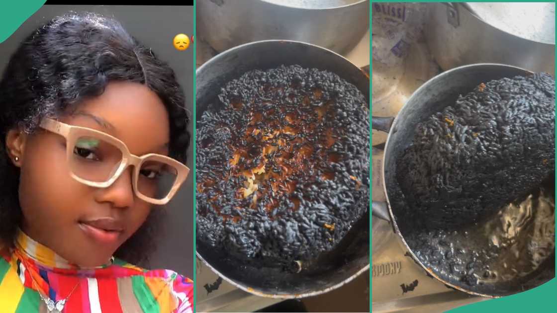 Lady sleeps off while cooking. Lady sleeps off while cooking.