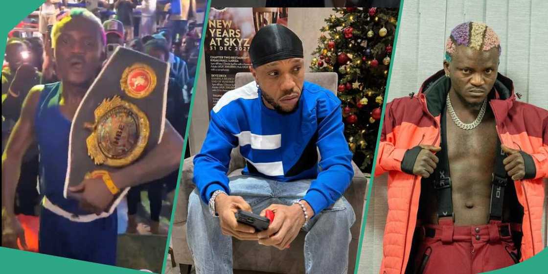 Portable beats Charles Okocha in celebrity boxing fight Portable beats Charles Okocha in celebrity boxing fight